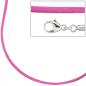 Preview: Collier Halskette Seide pink 42 cm, Verschluss 925 Silber Kette