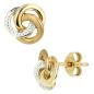 Preview: Ohrstecker Knoten verschlungen 585 Gold Gelbgold bicolor 2 Diamanten Ohrringe