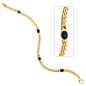 Preview: Armband 585 Gold Gelbgold massiv 19 cm Safir Rubin Smaragd Cabochon Goldarmband