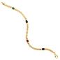 Preview: Armband 585 Gold Gelbgold massiv 19 cm Safir Rubin Smaragd Cabochon Goldarmband