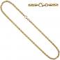 Preview: Königskette 585 Gelbgold 3,2 mm 80 cm Gold Kette Halskette Goldkette Karabiner