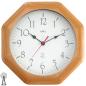 Preview: AMS 5998/18 Wanduhr Funk Funkwanduhr analog eckig achteckig Holz Buche massiv