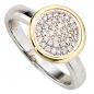 Preview: Damen Ring 585 Gold Weißgold Gelbgold bicolor 40 Diamanten Brillanten Goldring