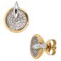 Preview: Ohrstecker 585 Gold Gelbgold Weißgold bicolor 60 Diamanten Brillanten Ohrringe