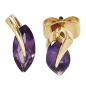 Preview: Ohrstecker 585 Gold Gelbgold 2 Amethyste lila violett Ohrringe Goldohrstecker