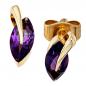 Preview: Ohrstecker 585 Gold Gelbgold 2 Amethyste lila violett Ohrringe Goldohrstecker