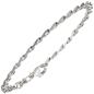 Preview: Armband 925 Sterling Silber rhodiniert 21 cm Silberarmband Karabiner