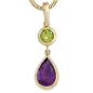 Preview: Pendant 585 Gold Yellow Gold 1 Peridot Green 1 Amethyst Violet Gold Pendant