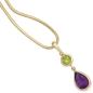 Preview: Pendant 585 Gold Yellow Gold 1 Peridot Green 1 Amethyst Violet Gold Pendant