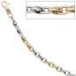 Preview: Armband 585 Gold Gelbgold Weißgold bicolor 19 cm Goldarmband Karabiner