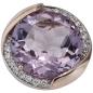 Preview: Anhänger rund 585 Gold Rotgold 16 Diamanten Brillanten 1 Amethyst violett lila