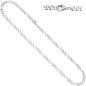 Preview: Figarokette 925 Silber diamantiert 60 cm Kette Halskette Silberkette Karabiner