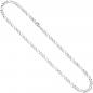 Preview: Figarokette 925 Silber diamantiert 60 cm Kette Halskette Silberkette Karabiner