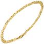 Preview: Armband 585 Gold Gelbgold teil matt 21 cm Goldarmband