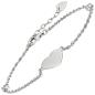 Preview: Armband Herz 925 Sterling Silber 2 Zirkonia 22 cm Silberarmband Herzarmband