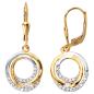 Preview: Schmuck-Set 333 Gold Gelbgold bicolor mit Zirkonia Ohrringe und Kette 45 cm