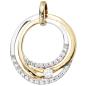 Preview: Schmuck-Set 333 Gold Gelbgold bicolor mit Zirkonia Ohrringe und Kette 45 cm