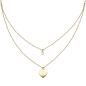 Preview: Collier Herz 925 Sterling Silber gold vergoldet 1 Zirkonia 44 cm