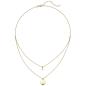 Preview: Collier Herz 925 Sterling Silber gold vergoldet 1 Zirkonia 44 cm