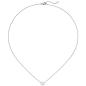 Preview: Collier Halskette 925 Sterling Silber 17 Zirkonia 45 cm Kette Silberkette