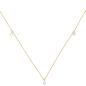 Preview: Collier Halskette 750 Gold Gelbgold 3 Diamanten Brillanten 45 cm