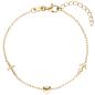 Preview: Armband Glaube Liebe Hoffnung 925 Sterling Silber gold vergoldet 19 cm