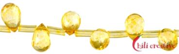 Strand of citrine drops 8mm faceted