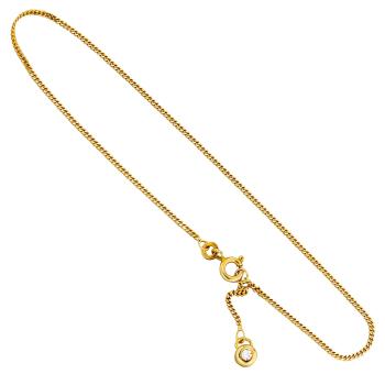 Fußkettchen Fußkette 333 Gold Gelbgold 2 Zirkonia 25 cm Federring