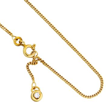 Fußkettchen Fußkette 333 Gold Gelbgold 2 Zirkonia 25 cm Federring