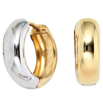 Creolen rund 333 Gold Gelbgold bicolor Ohrringe Goldohrringe Goldcreolen