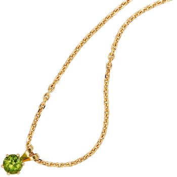 Anhänger 585 Gold Gelbgold 1 Peridot grün Goldanhänger