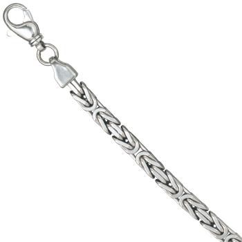 Königsarmband 925 Sterling Silber 23 cm Armband Silberarmband Karabiner