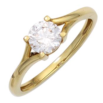 Damen Ring 333 Gold Gelbgold 1 Zirkonia Goldring