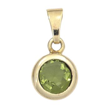 Pendant round 585 gold yellow gold 1 peridot green Peridot pendant