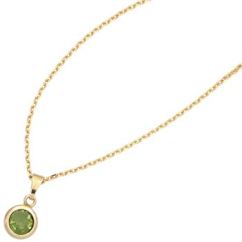 Pendant round 585 gold yellow gold 1 peridot green Peridot pendant