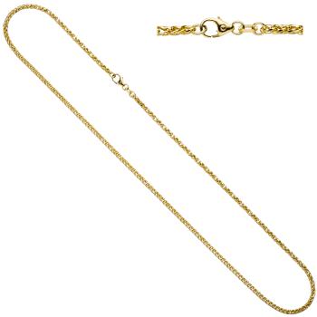 Zopfkette 585 Gelbgold Weißgold bicolor 1,9 mm 45 cm Gold Kette Goldkette