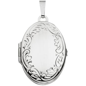 Medaillon oval 925 Sterling Silber rhodiniert Anhänger zum Öffnen für 4 Fotos