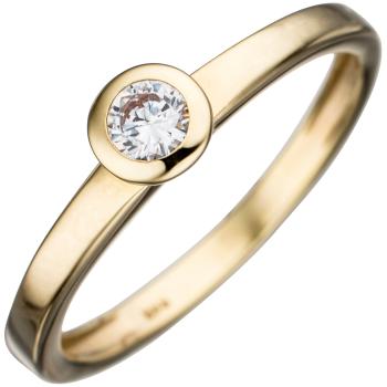 Damen Ring 333 Gold Gelbgold 1 Zirkonia Goldring