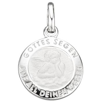 Kinder Anhänger Engel Schutzengel 925 Sterling Silber mattiert Kinderanhänger