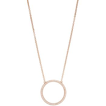 Collier Halskette 925 Silber rotgold vergoldet mit Zirkonia 45 cm Kette