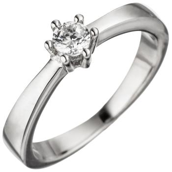 Damen Ring 925 Sterling Silber 1 Zirkonia Silberring