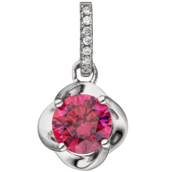 Anhänger 925 Sterling Silber 7 Zirkonia pink Silberanhänger