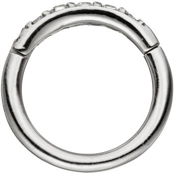 Segmentring Edelstahl mit Kristallsteinen Scharnier Ringstärke 1,2 mm