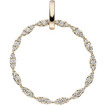 Anhänger rund 585 Gold Gelbgold 42 Diamanten Brillanten 0,26ct. Diamantanhänger