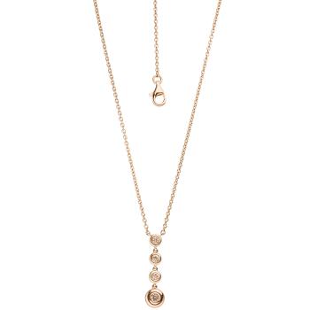 Collier Kette mit Anhänger 585 Gold Rotgold 4 Diamanten Brillanten 44 cm