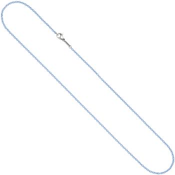 Rundankerkette Edelstahl blau lackiert 42 cm Kette Halskette Karabiner