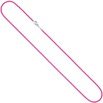 Rundankerkette Edelstahl pink lackiert 45 cm Kette Halskette Karabiner