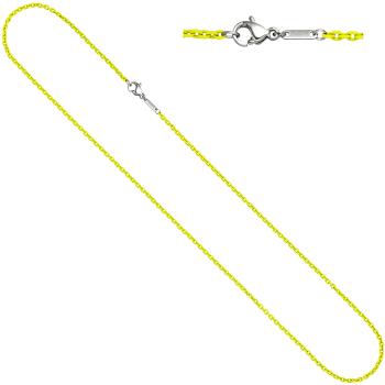 Rundankerkette Edelstahl gelb lackiert 42 cm Kette Halskette Karabiner