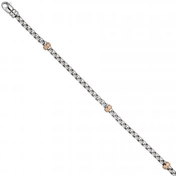 Armband 585 Gold Weißgold Rotgold bicolor 39 Diamanten Brillanten 19 cm