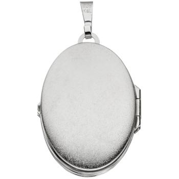 Medaillon oval Anhänger zum Öffnen für 4 Fotos 925 Silber mit Kette 60 cm